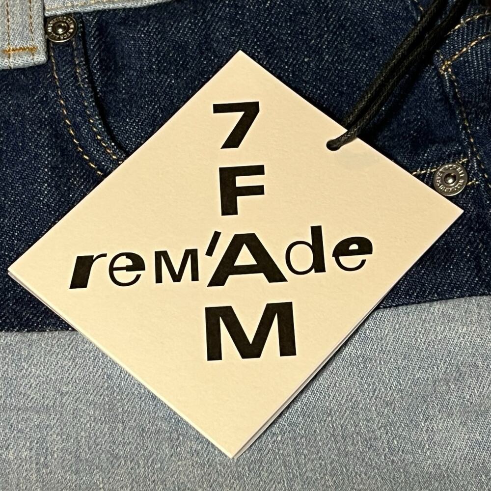 NWT 7 For All Mankind X Marques Almeida Denim Patchwork Short Rem’ade RARE Sz 23 - Picture 5 of 7